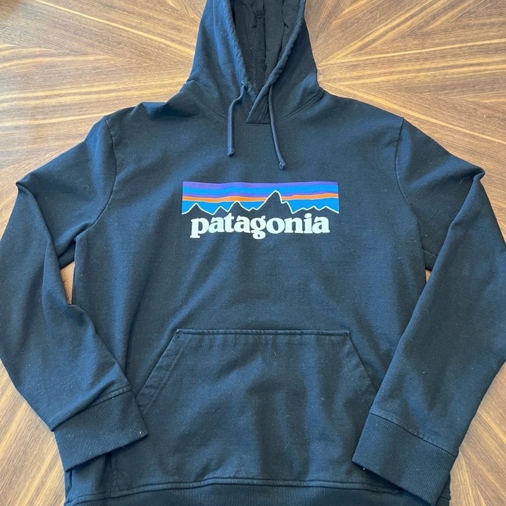 Patagonia Black Logo Hoodie for Men